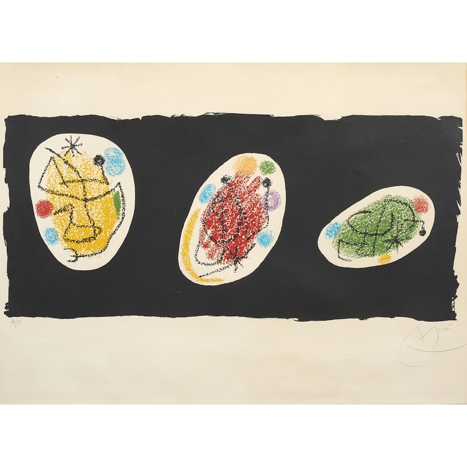 "Barre Percee" plate one from "Revue XXe Siecle" by Joan Miró