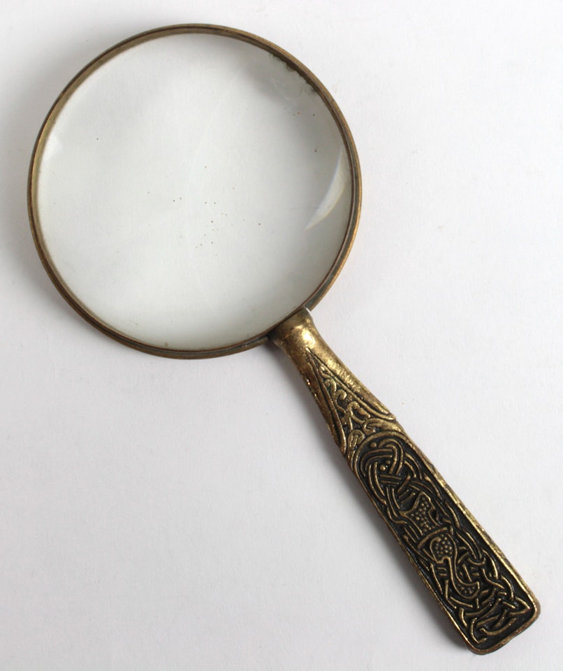 Ninth Century dore bronze magnifier by Tiffany Studios