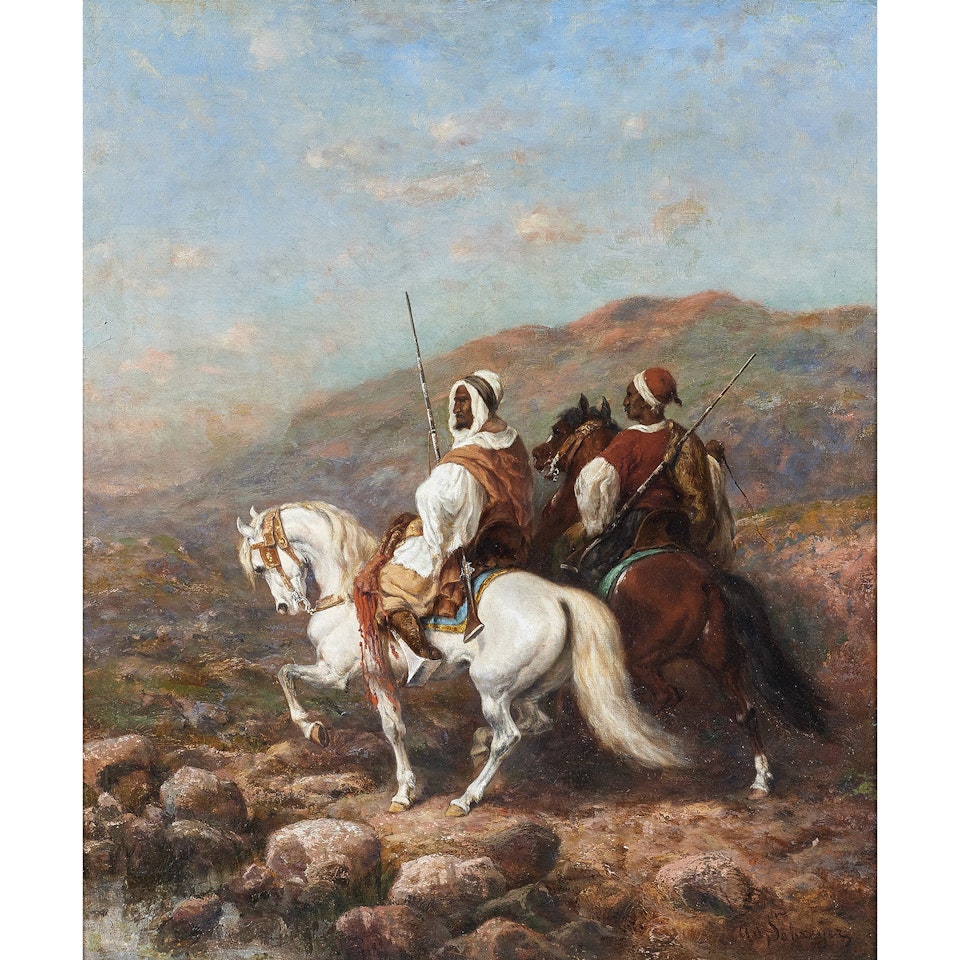 Roving Arabian Horsemen by Adolf Schreyer