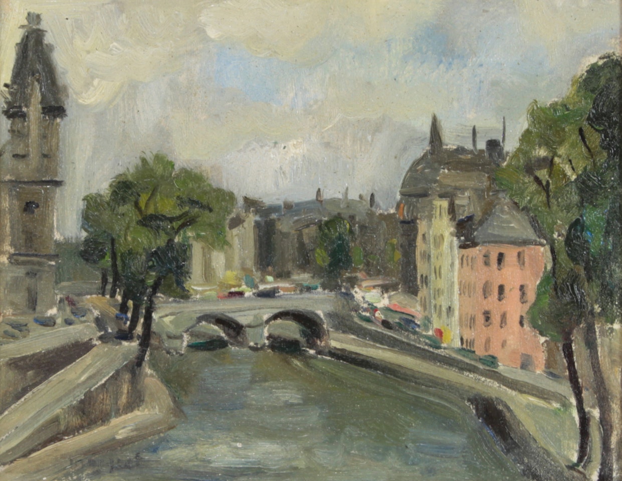 Untitled (Village Scene with River) by Albert Marquet
