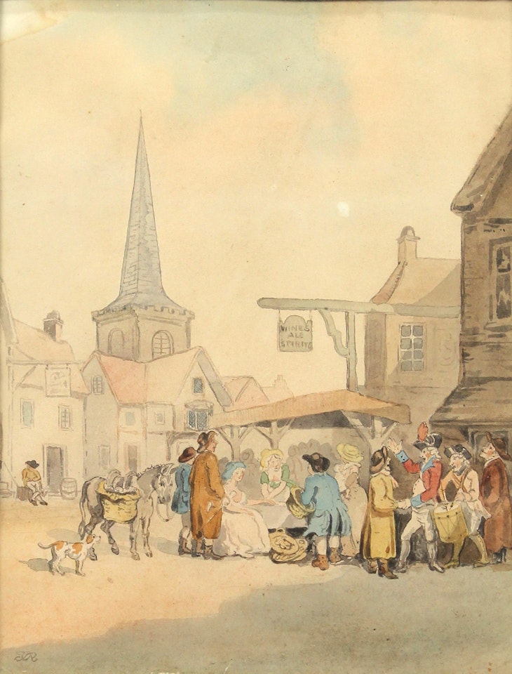 Wine, Ale, Spirits, or Recruiting in the Village by Thomas Rowlandson