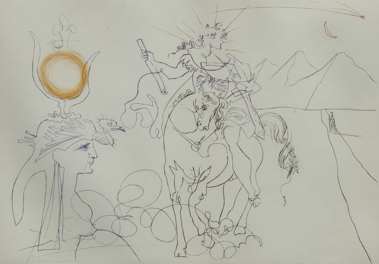 "Cyrano de Bergerac and Roxanne" and "Caesar and Cleopatra" by Salvador Dali