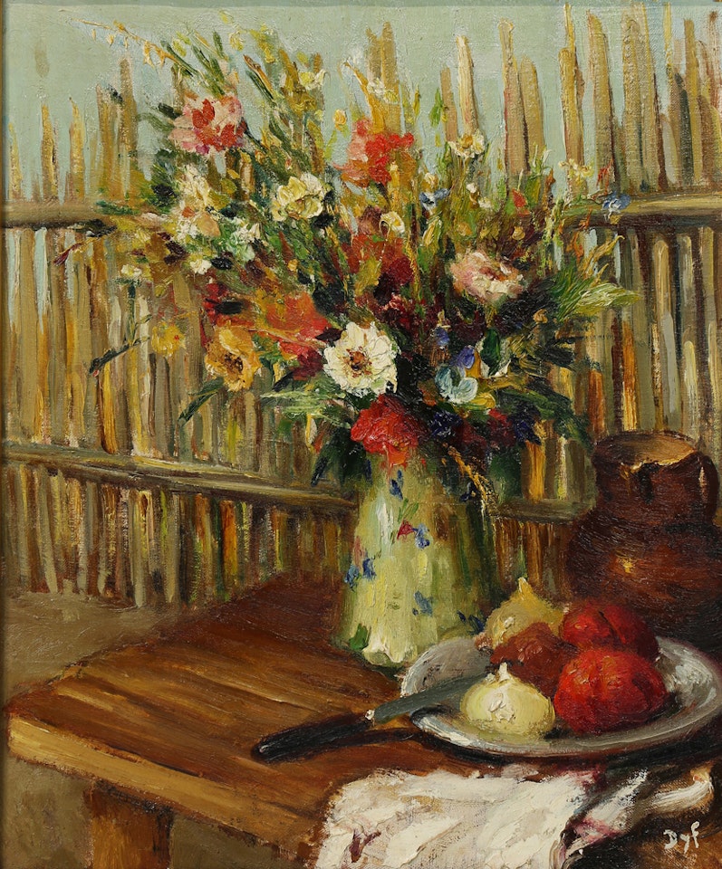 "Vase de Fleur sur la Terrace" by Marcel Dyf
