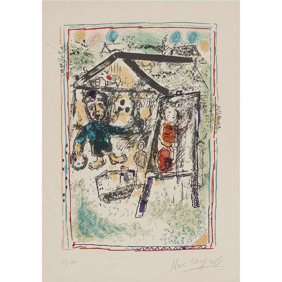 "Le Peintre Devant le Village I" by Marc Chagall