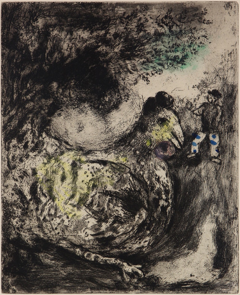"La poule aux Oeufs d"Or" from "La fables de la Fontaine" by Marc Chagall