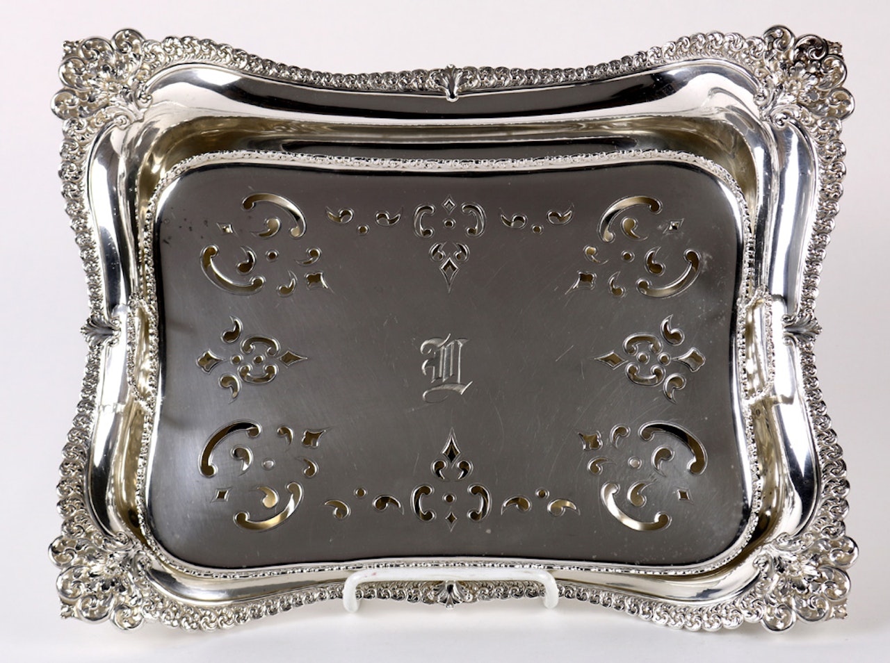sterling silver asparagus tray by Tiffany & Co.