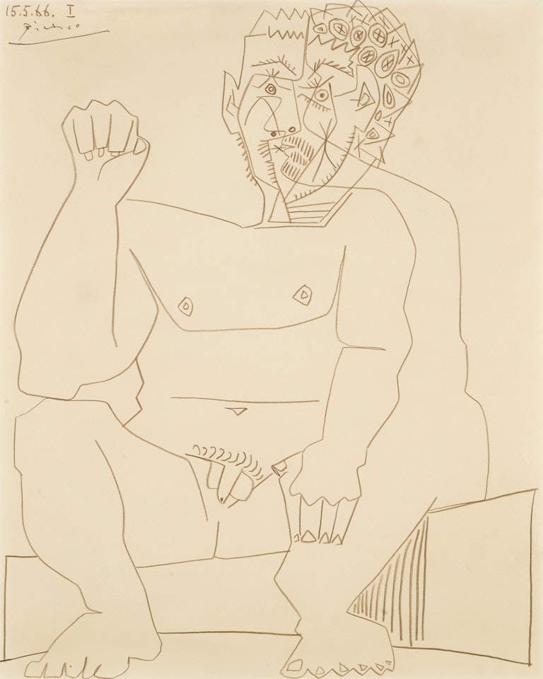 Homme nu assis by Pablo Picasso