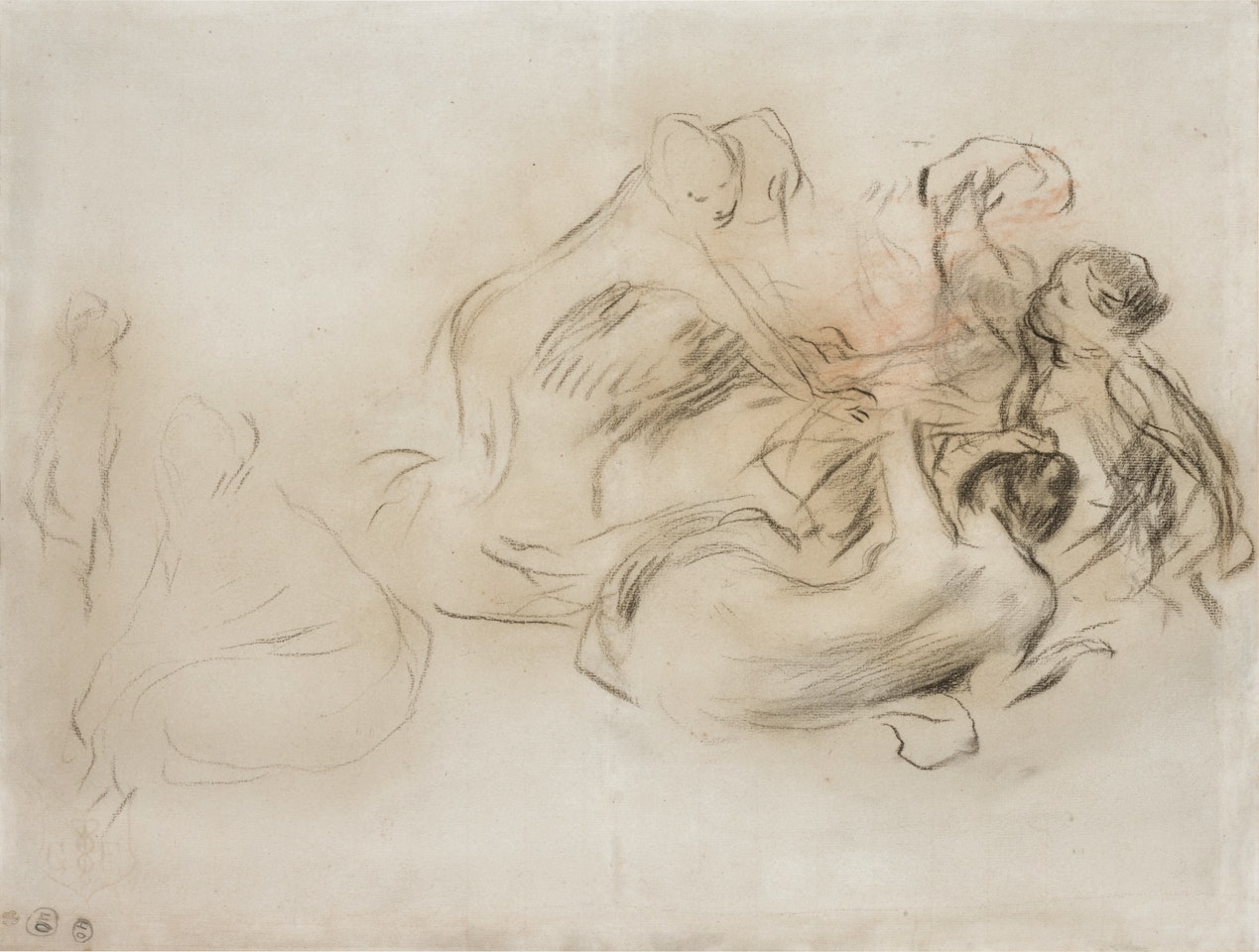 Étude pour les baigneuses au crabe by Pierre-Auguste Renoir