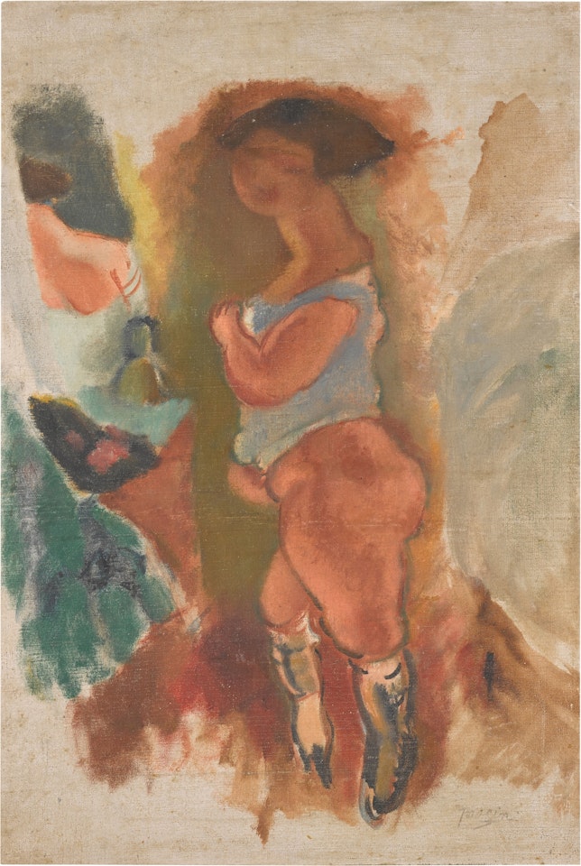 Femme en chemise bleue by Jules Pascin