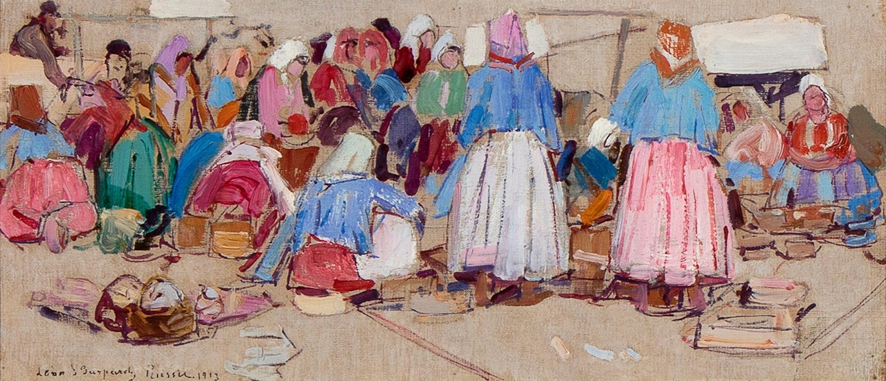 Selling Mushrooms by Leon Gaspard