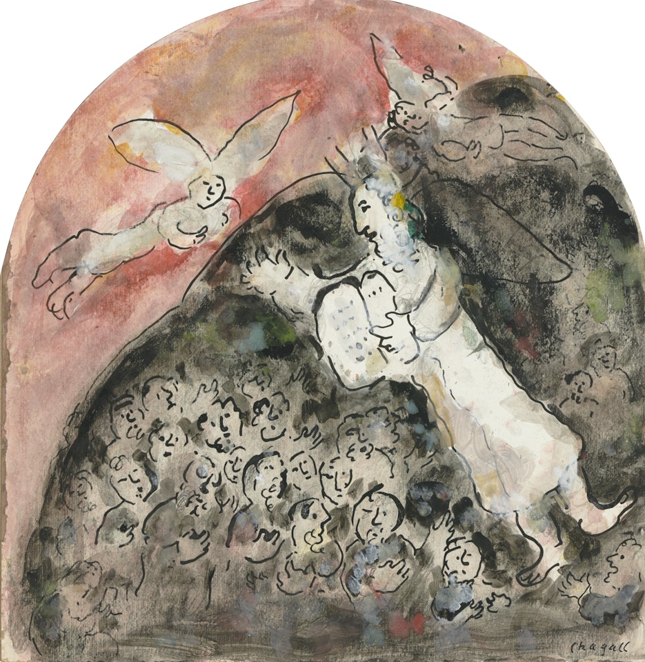 Moïse montrant les Tables de la Loi aux Israélites by Marc Chagall