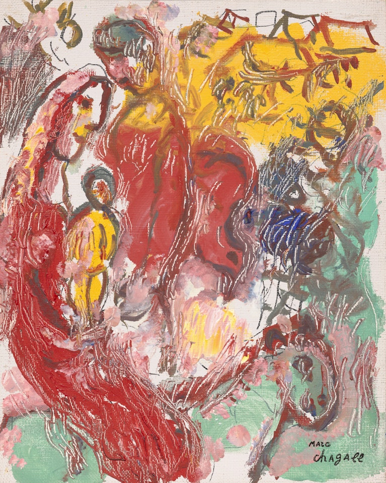 La Sainte famille en rouge by Marc Chagall