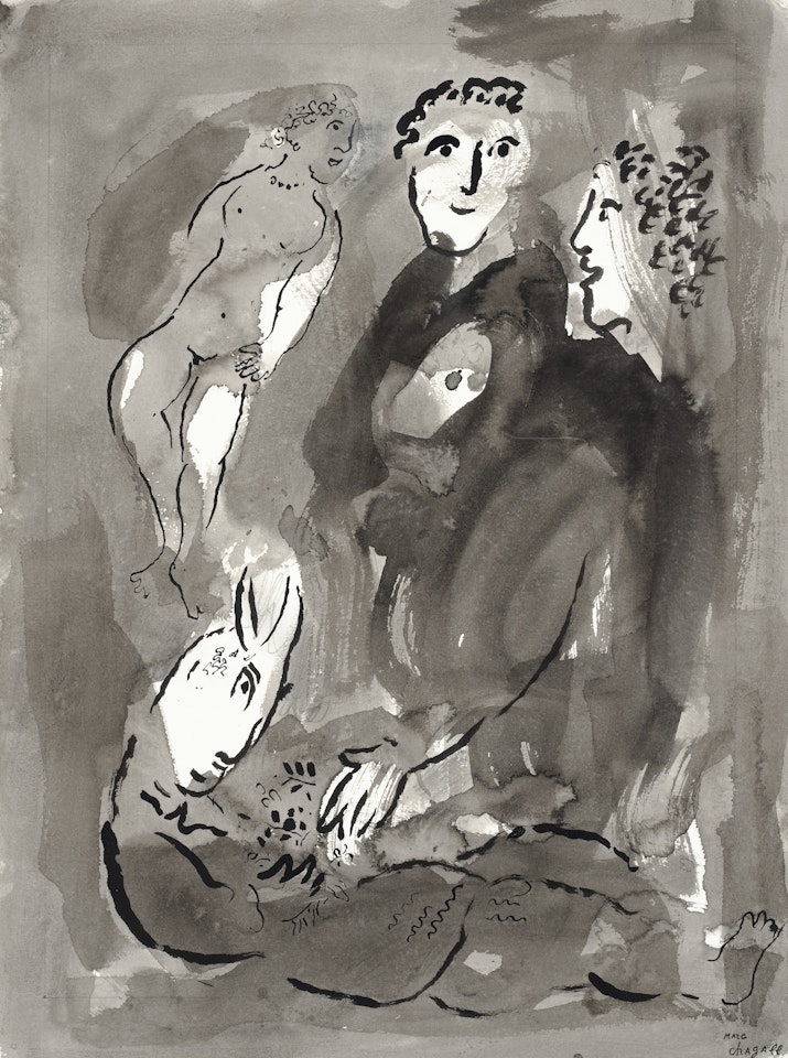 Rencontre autour du faune by Marc Chagall