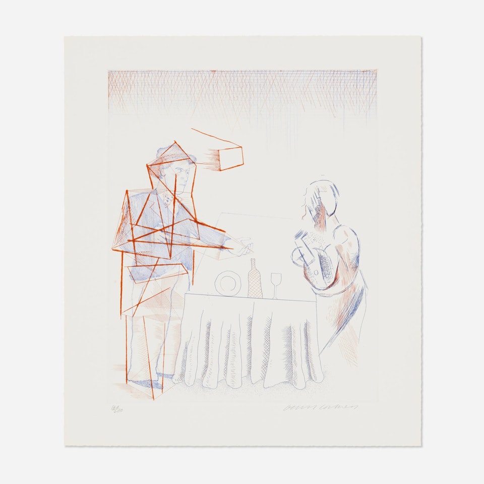 Figures in a Still Life (from the Blue Guitar portfolio) by David Hockney