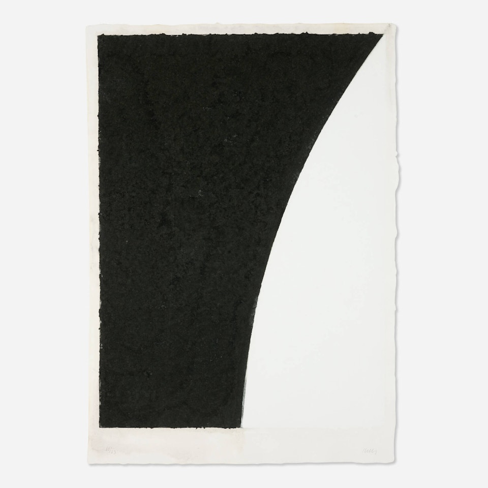 Colored Paper Image VI (White Curve with Black II) by Ellsworth Kelly