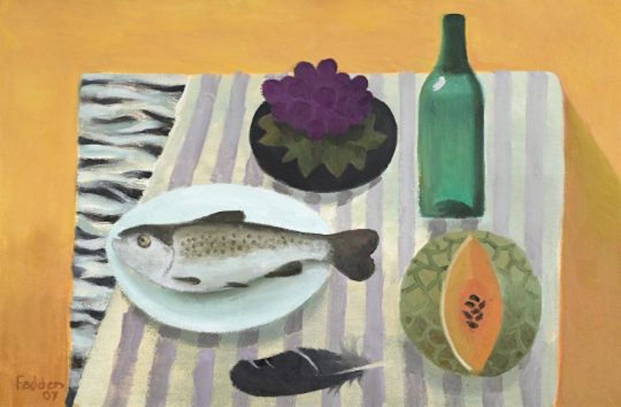 THE STRIPED CLOTH by Mary Fedden