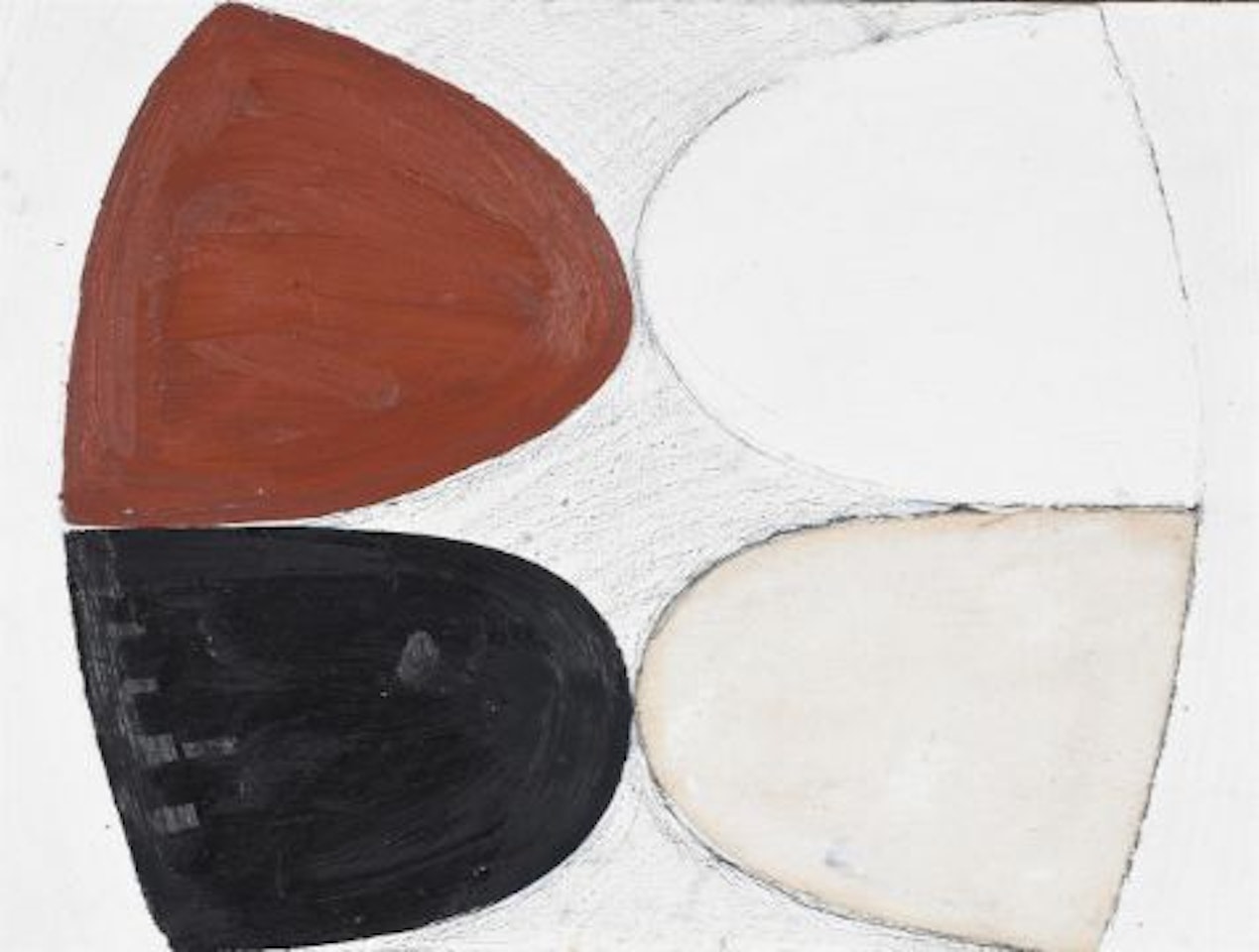 UNTITLED (BROWN, BLACK & WHITE) by Terry Frost