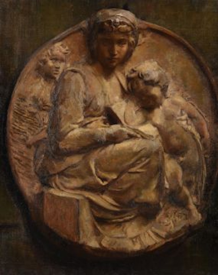MICHELANGELO"S PITTI TONDO OF THE VIRGIN AND CHI by English School