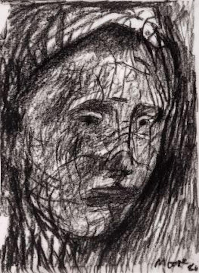 Head of a Girl Section Line (c.602 by Henry Moore