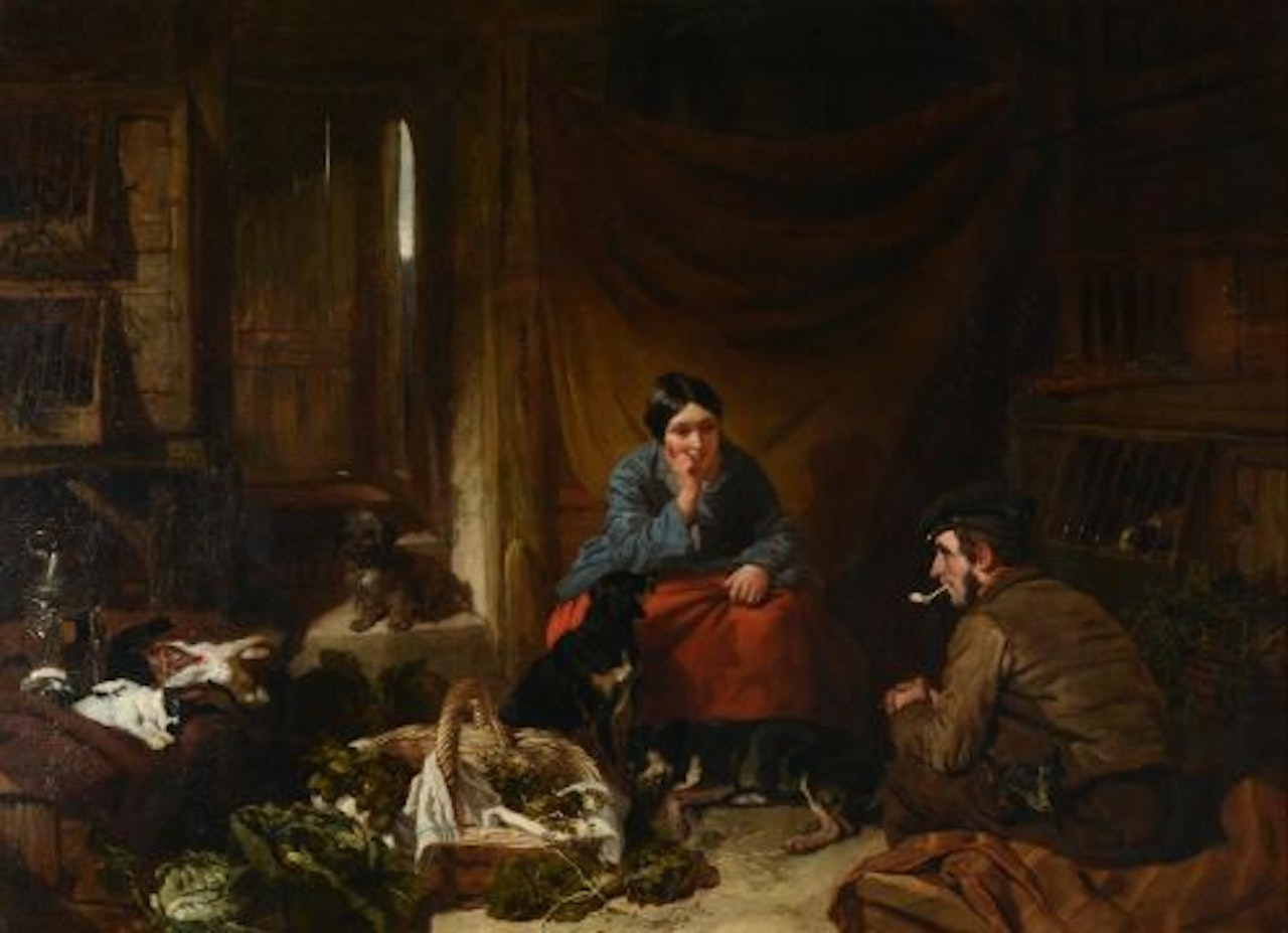 A COTTAGE INTERIOR by John Frederick Herring