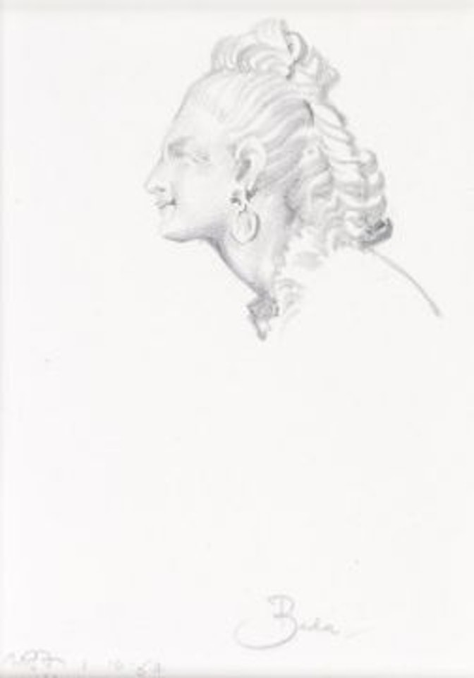Bust profile portrait of `Beda` by William Russell Flint
