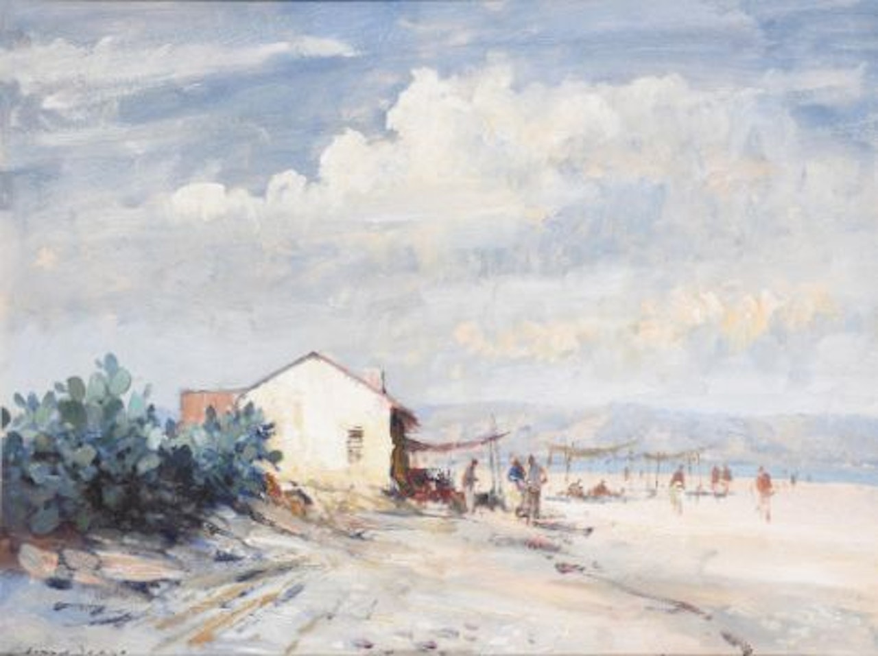 The Beach at Torremolinos, Spain by Edward Seago