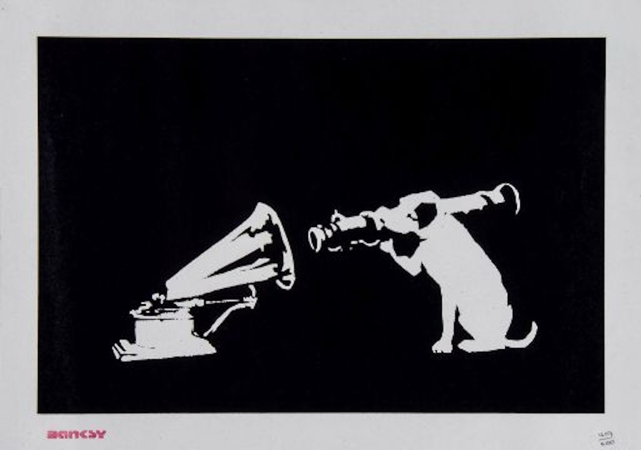 HMV Dog screenprint by Banksy