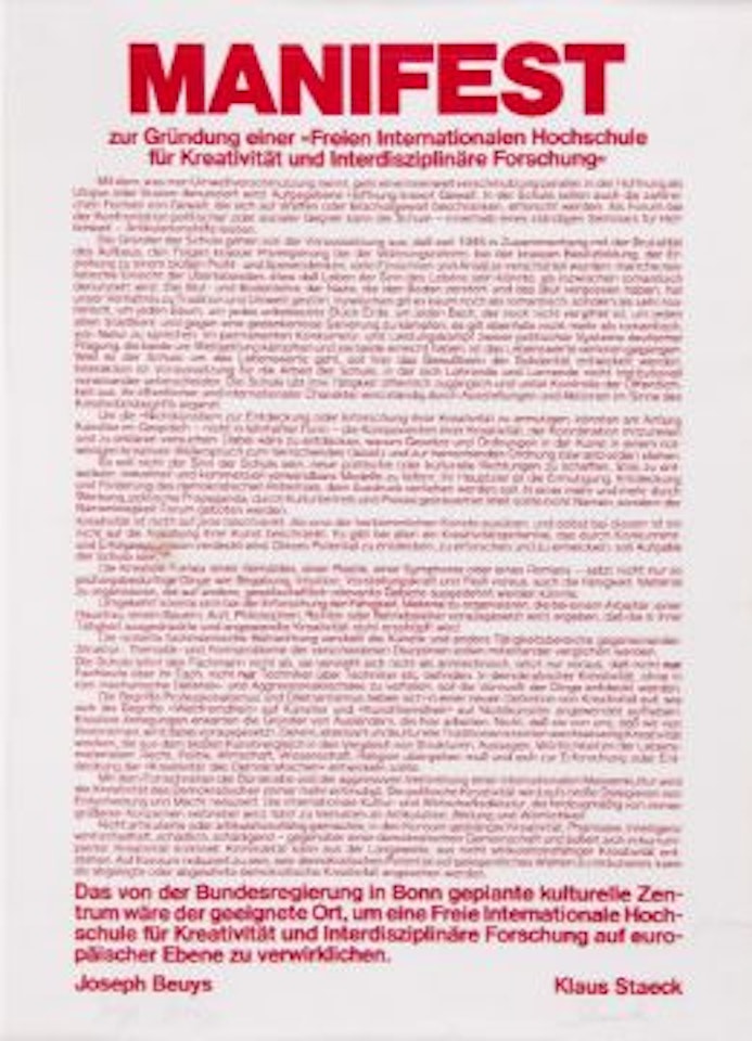 Manifest with Klaus Staeck by Joseph Beuys