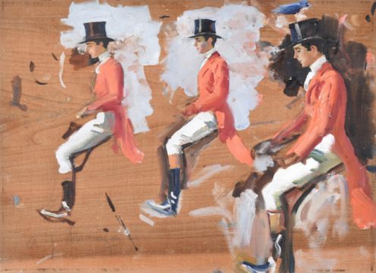 A DOUBLE SIDED SKETCH, STUDY FOR LORD IVOR CHURCHILL R. A. by Alfred James Munnings