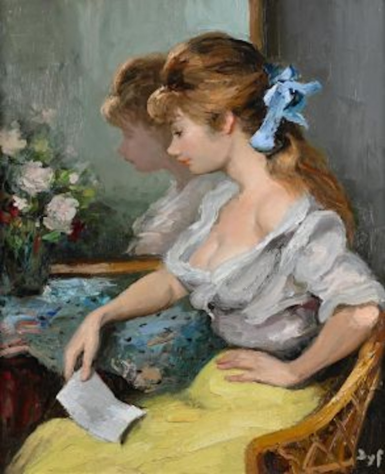 CLAUDINE AU MIROIR by Marcel Dyf