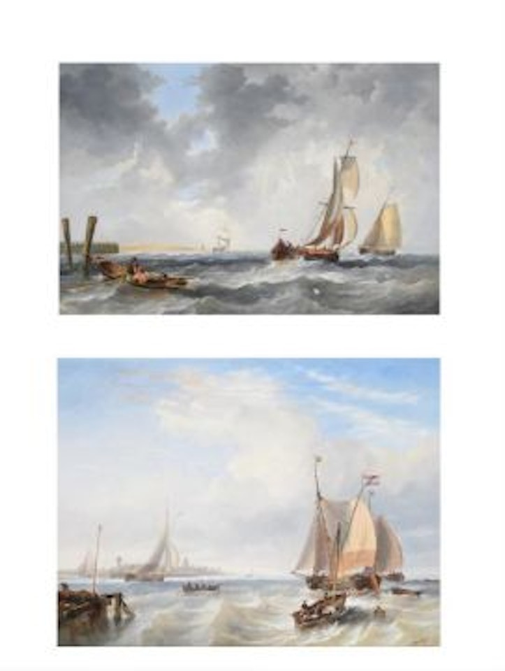 FISHING OFF THE MOUTH OF THE SCHELDT; AND OFF TO THE FISHING GROUNDS by John Wilson Carmichael