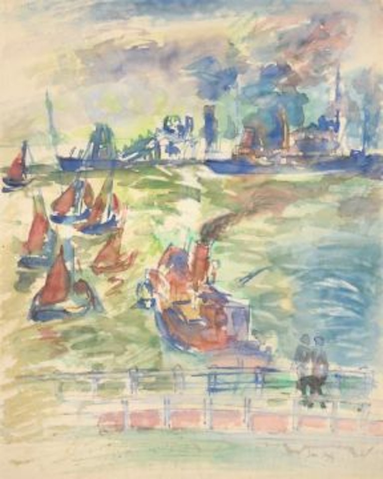 LE BASSIN DE LA MANCHE AU HAVRE by Jean Dufy