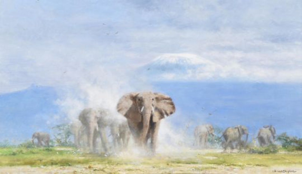 Elephants at Amboseli by David Shepherd