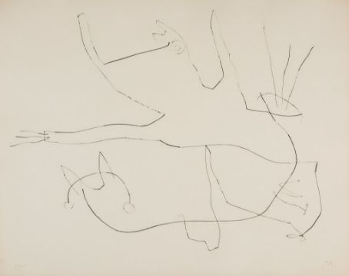 from Flux de l"Aimant, Plate VII etching by Joan Miró