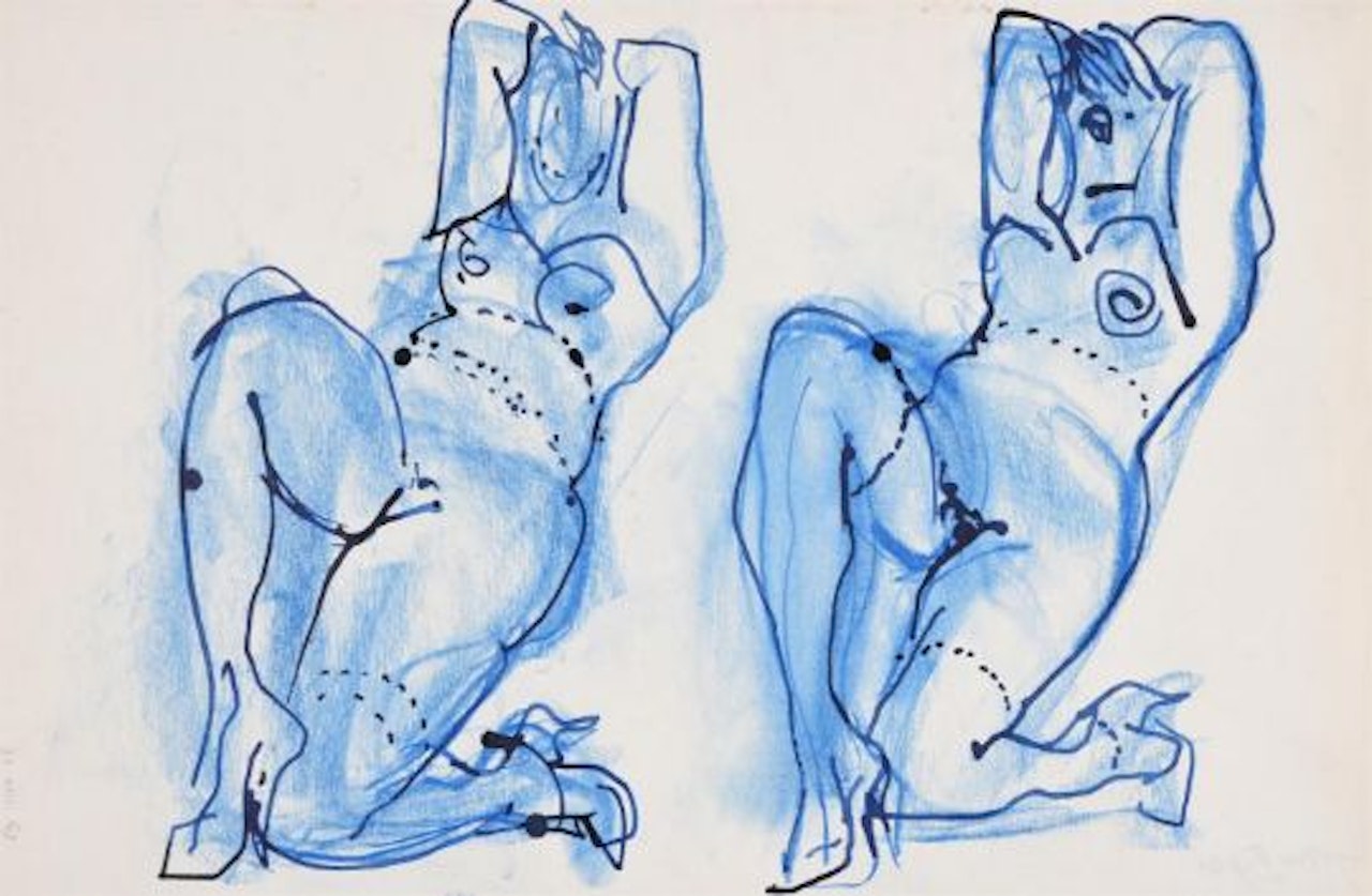 Two blue nudes by John Piper