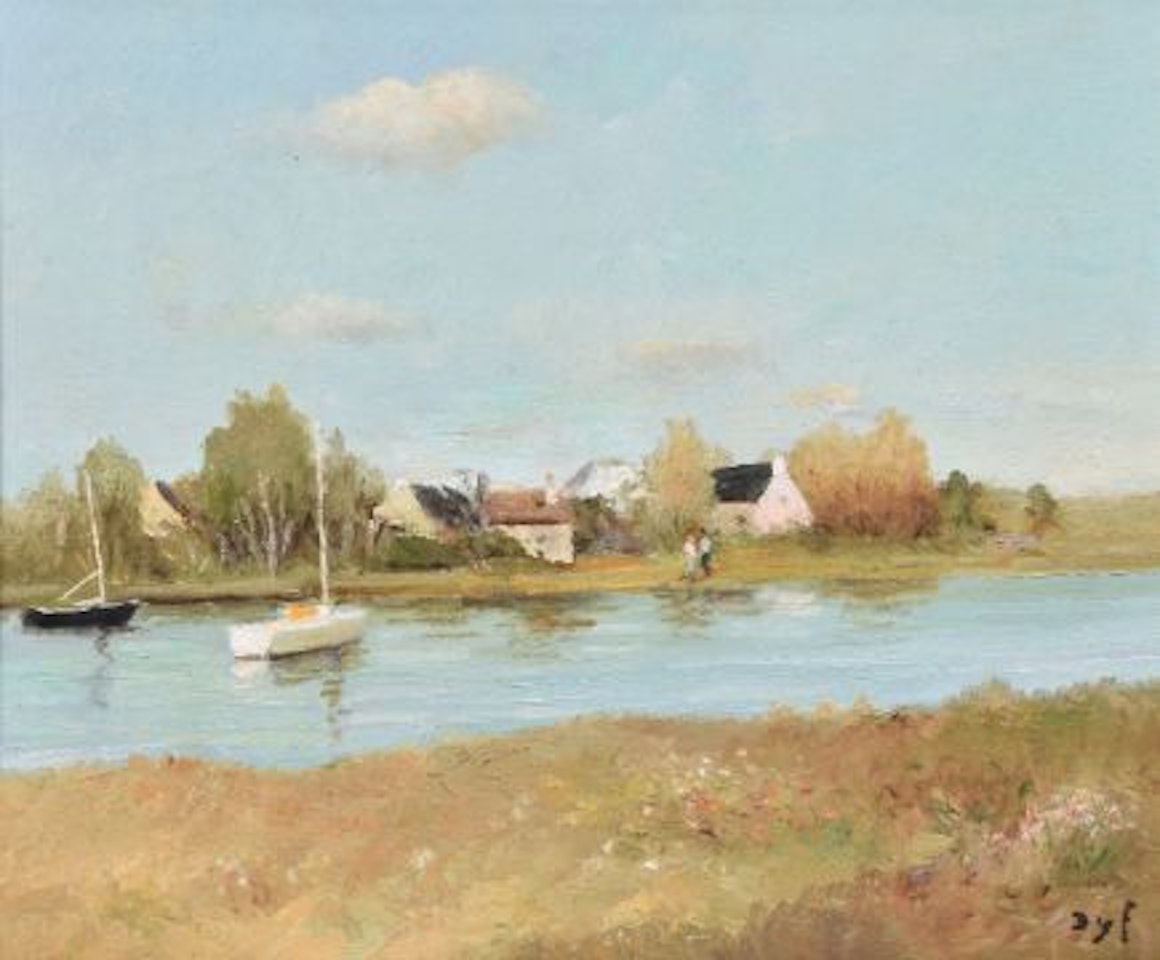 Bateaux au Mouillage, La Palisse, Arzon, Morbihan, South Brittany by Marcel Dyf