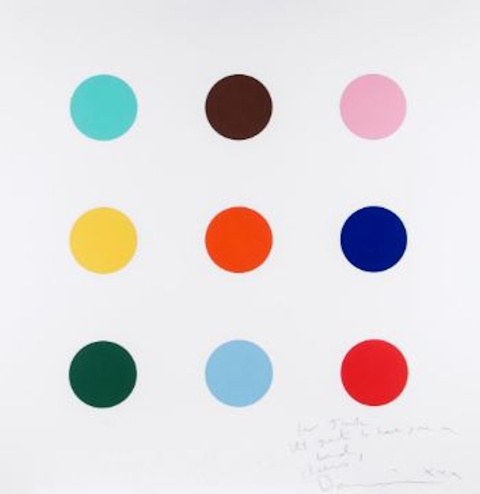 Quene 1-Am etching by Damien Hirst