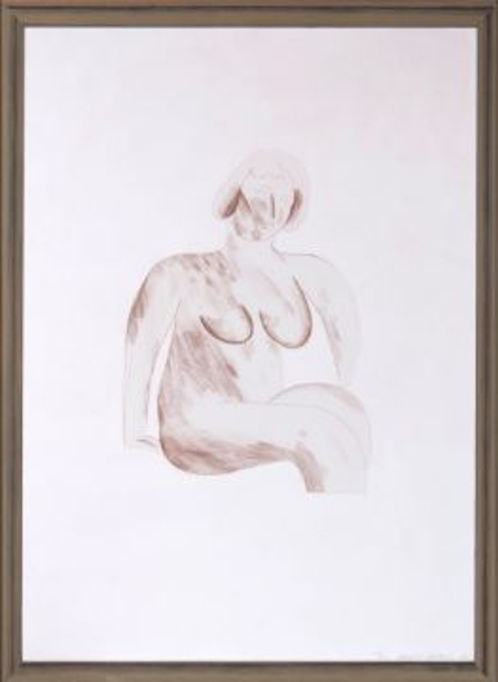 Picture of a Simple Framed Traditional Nude Drawing (t.45) by David Hockney