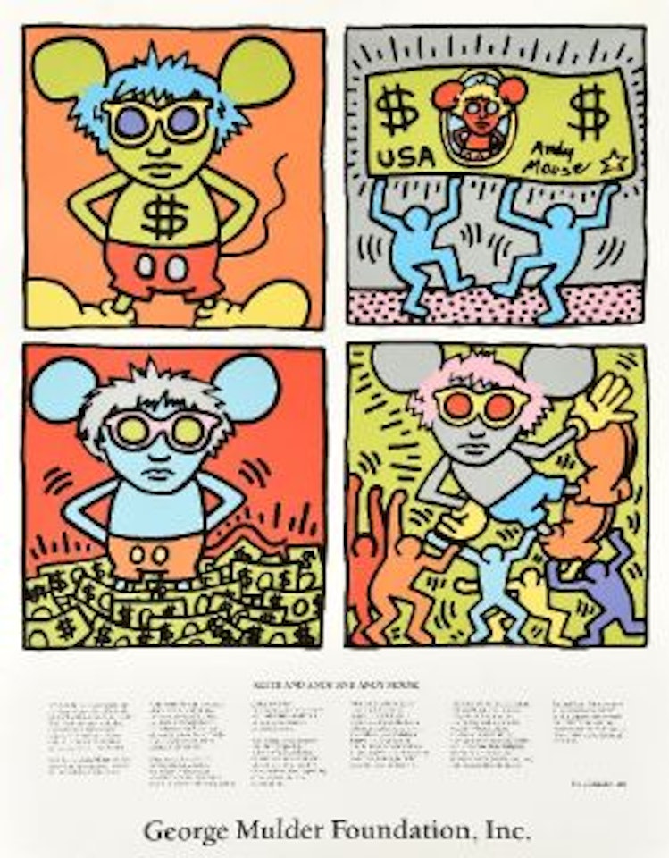 Keith and Andy and Andy Mouse by Keith Haring