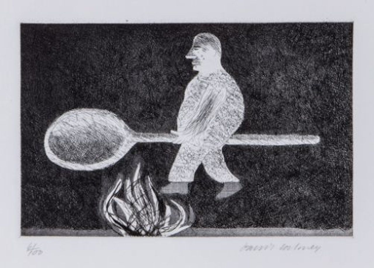 Riding around on a Cooking-Spoon (T.104) by David Hockney