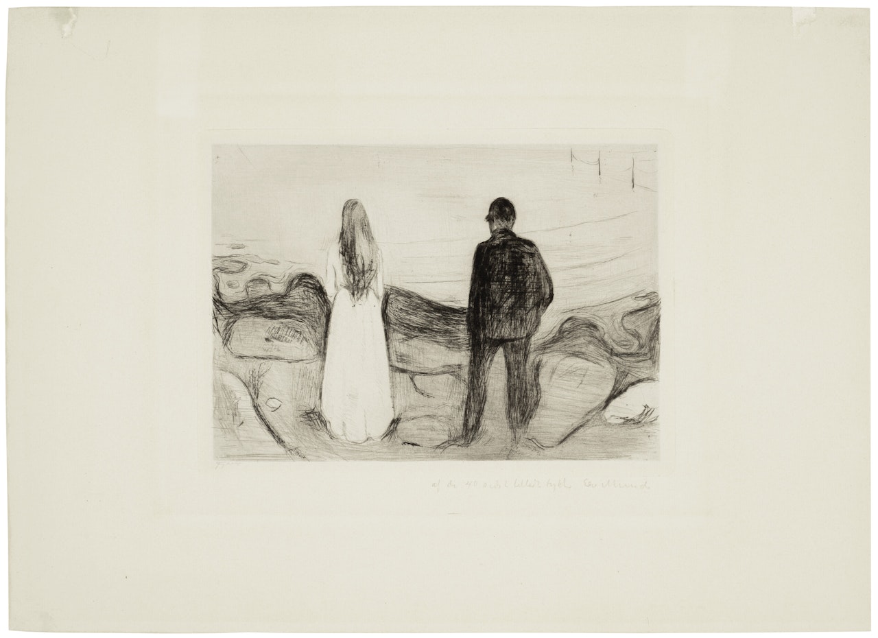 Zwei Menschen. Die Einsamen (Two Human Beings. The Lonely Ones) by Edvard Munch