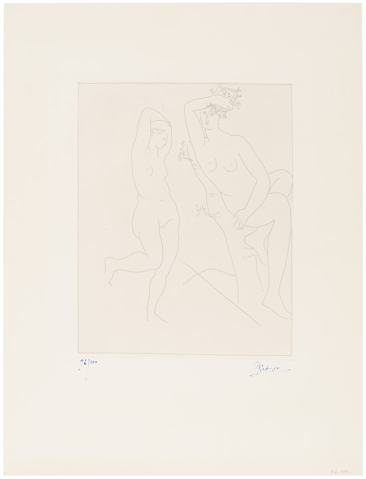 Deux femmes nues dans un arbre by Pablo Picasso