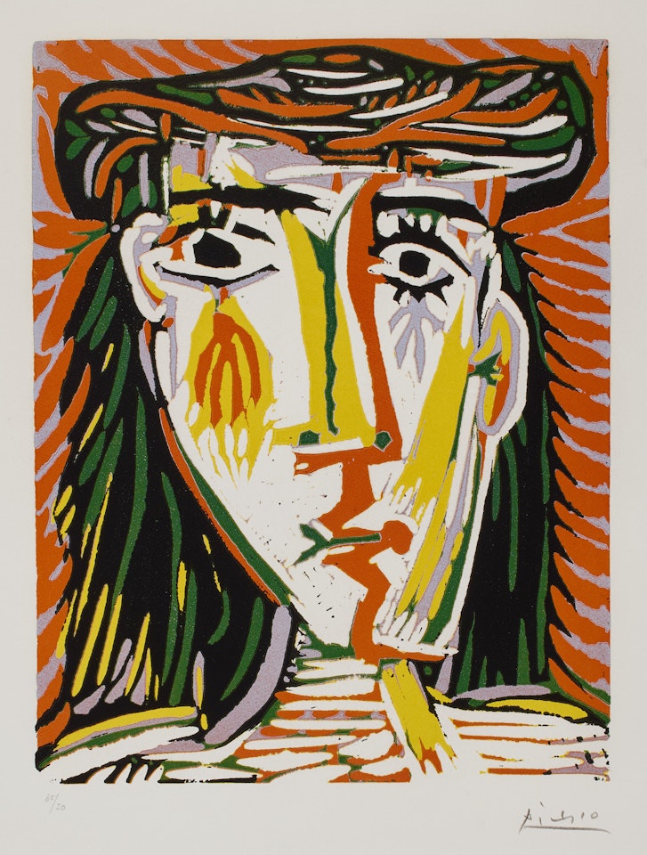 Jacqueline au chapeau de paille by Pablo Picasso