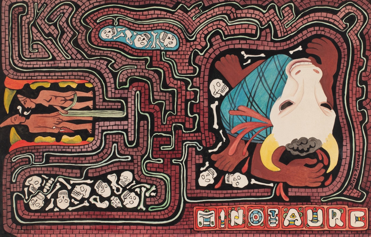 Minotaure (Projet de couverture intérieure) by Diego Rivera