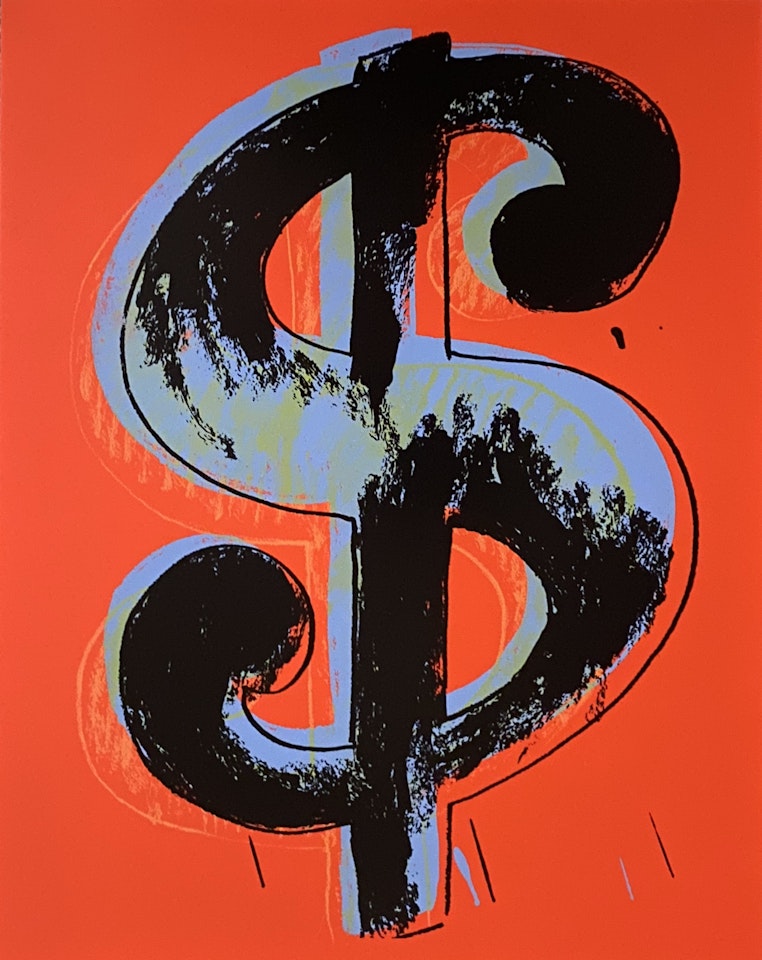 Dollar Sign (Red) by Andy Warhol