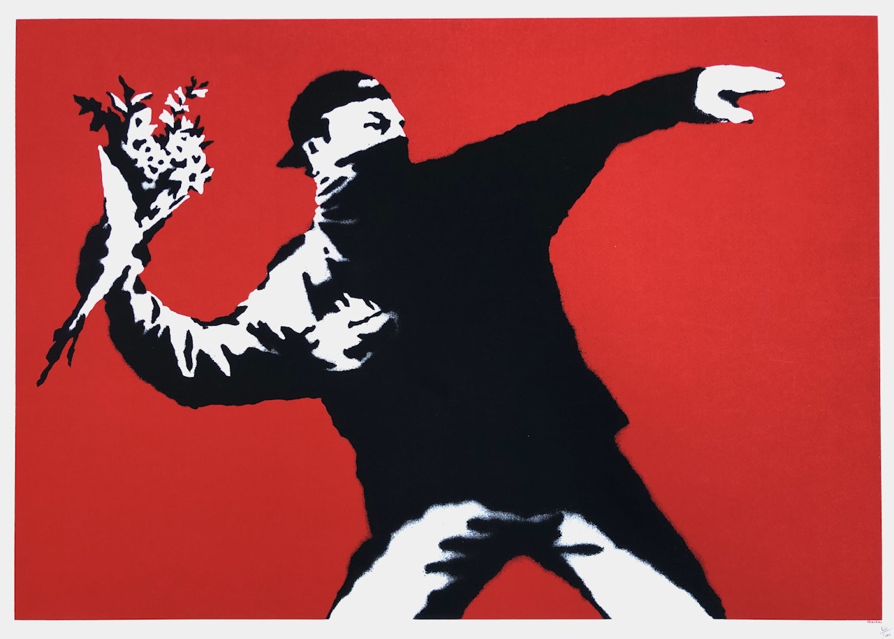 Love is in the Air by Banksy