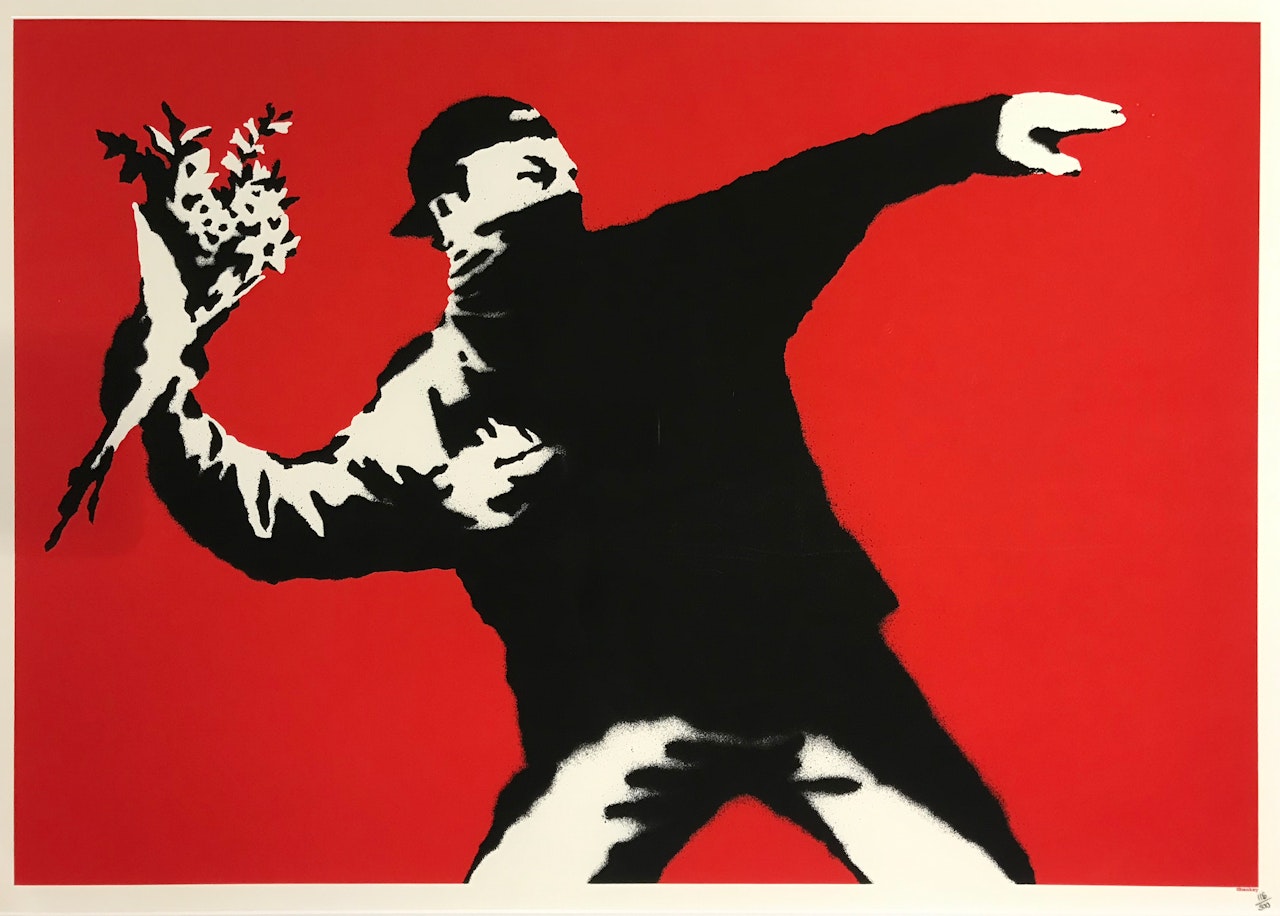 Love is in the Air by Banksy