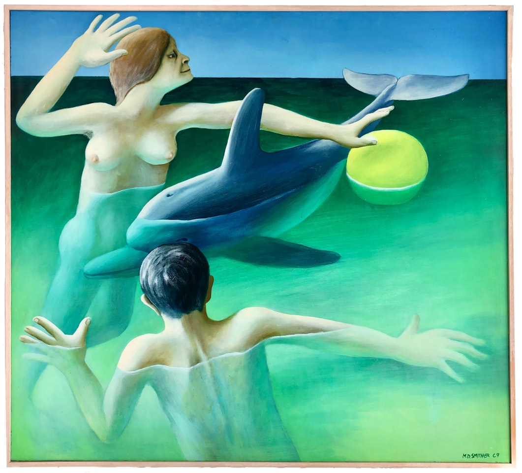 Lovers, Dolphin and Yellow Ball by Michael Smither