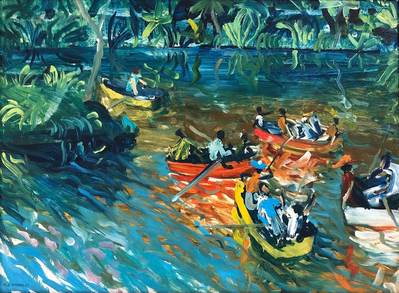 Boats at Pukekura Park by Michael Smither
