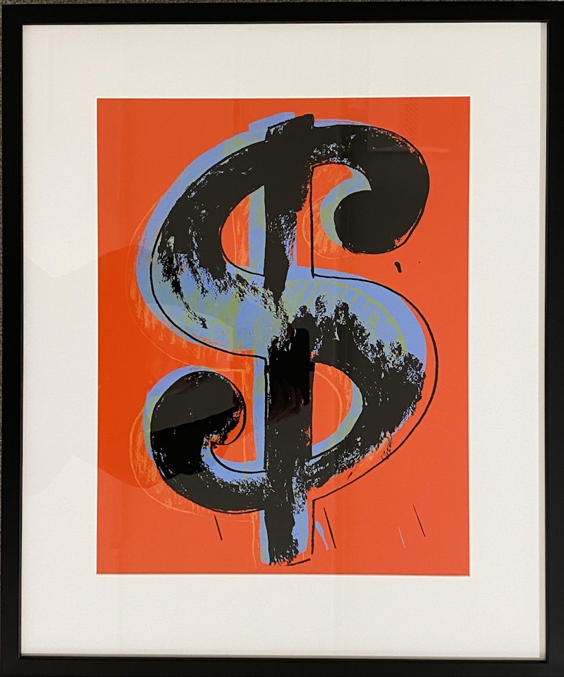 Dollar Sign (Red) by Andy Warhol